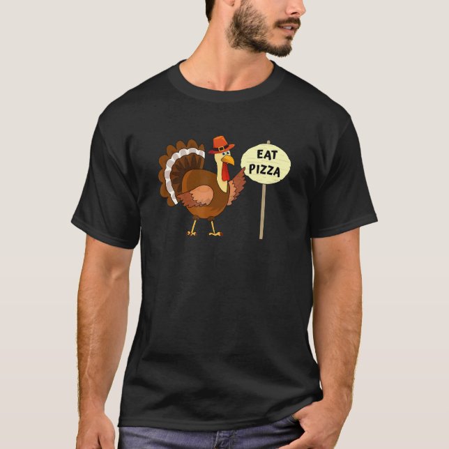 Vegan Spara A Turkey Eat Pizza Thanksgiving T Shirt (Framsida)