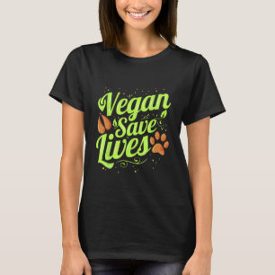 Vegan spara Lives Vegetarian Kärlek Animals Vegan T Shirt