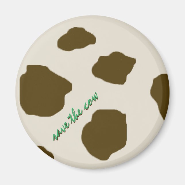 Vegan SPARA THE COW Brown Skin Magnet (Framsidan)