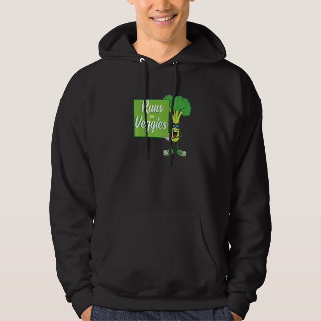 Vegan Springa på Veggies Broccoli Hoodie (Framsida)