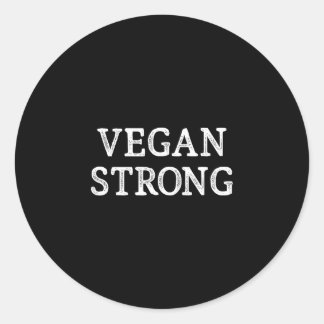 Vegan stark - vintage stil - runt klistermärke