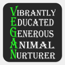 Vegan Sticker for Djur älskare, Vegan Fyrkantigt Klistermärke