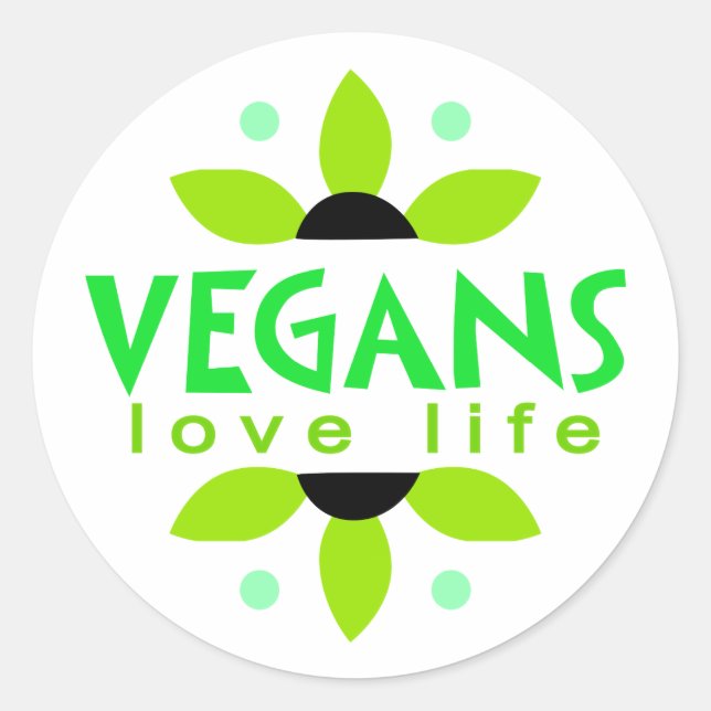 Vegan Sticker Runt Klistermärke (Framsida)