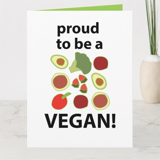 Vegan Stolt över att vara vegan Kort (Framsida)