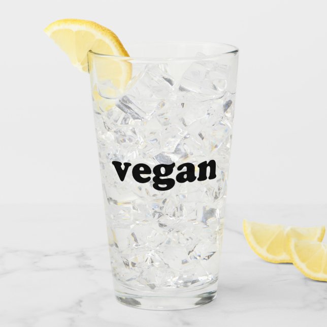 "vegan" svart brev glas kopp (Framsida Ice)