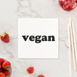 "vegan" svart brev, vit papper pappersservett