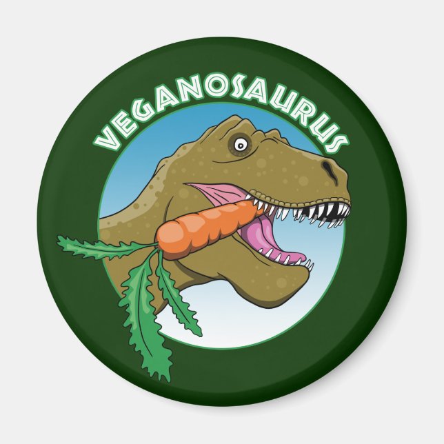 Vegan T-Rex - Veganism Humor Magnet (Framsidan)