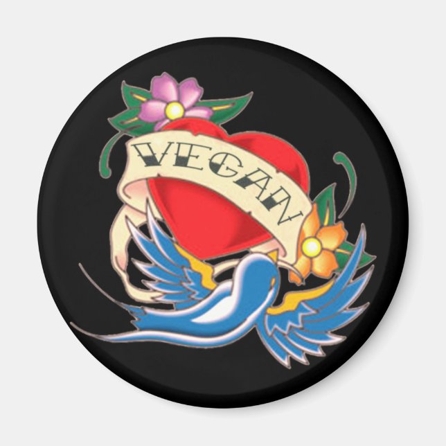 Vegan Tattoo Magnet (Framsidan)