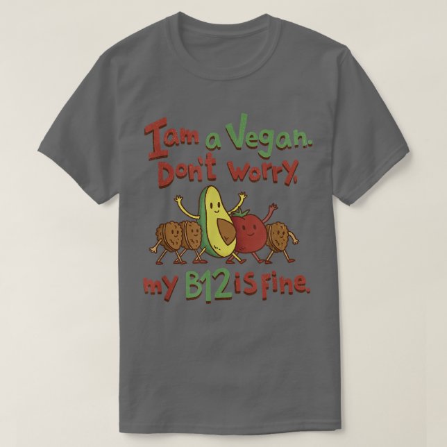 Vegan-tecknad T Shirt (Design framsida)