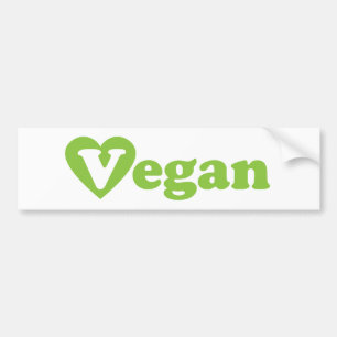 Vegan Text Grönt Heart Bildekal