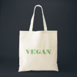 Vegan-textdesign Tygkasse<br><div class="desc">Vegan - enkel,  minimalistisk grönt - textdesign.</div>