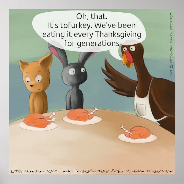 Vegan Thanksgiving Funny Poster (Framsidan)
