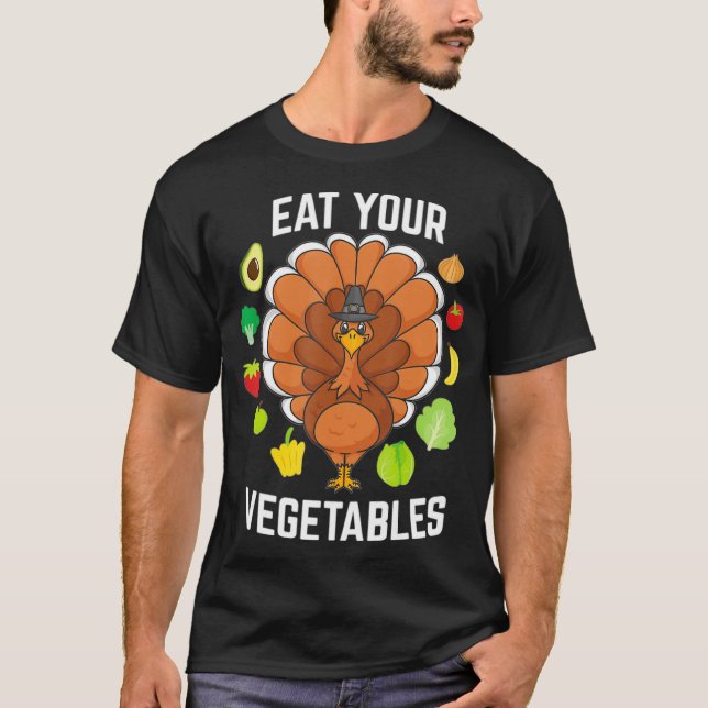 Vegan Thanksgiving Turkey Plant Based Diet Gift T Shirt (Framsida)