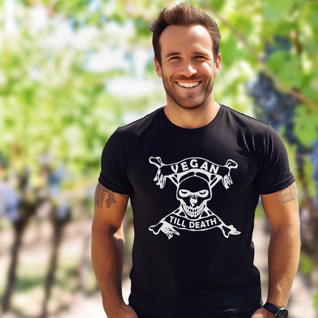 Vegan Till Döds White Skull T Shirt (Skapare uppladdad)