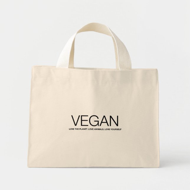 VEGAN till Mini Tygkasse (Framsidan)
