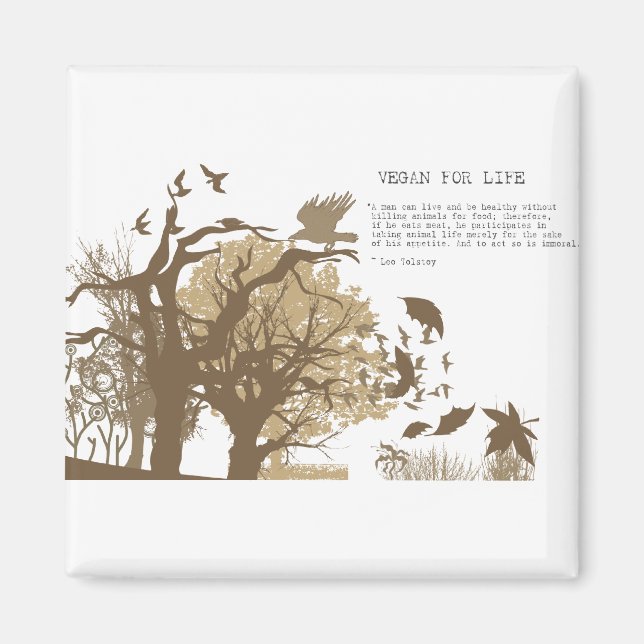 Vegan - Tolstoy-citat Magnet (Framsidan)