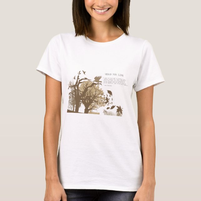 Vegan - Tolstoy citationstecken Tee Shirt (Framsida)