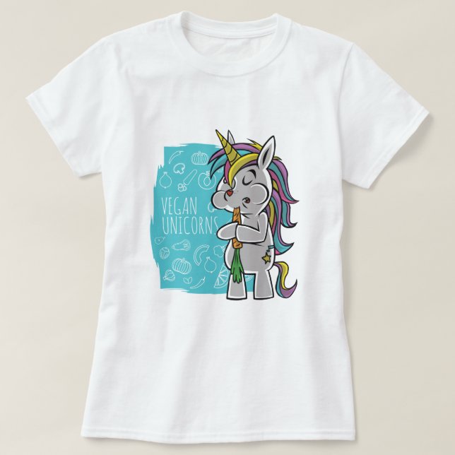 Vegan Unicorns T Shirt (Design framsida)