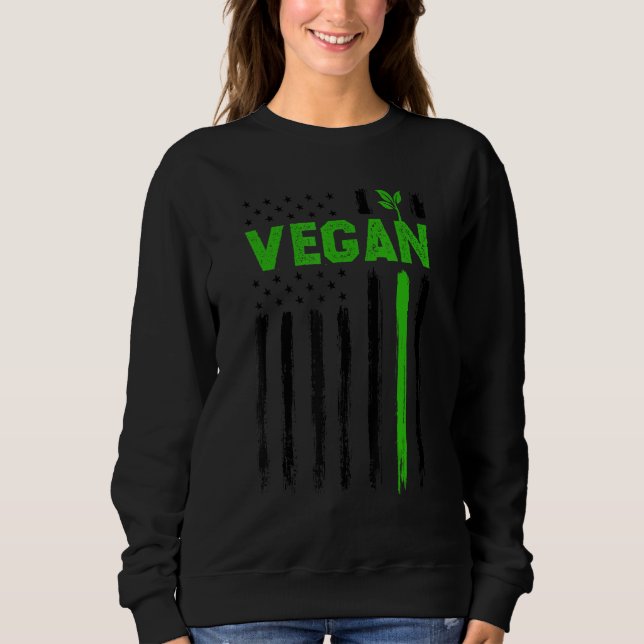 Vegan USA American Flag Vegetarian Farming Vegan 4 T Shirt (Framsida)