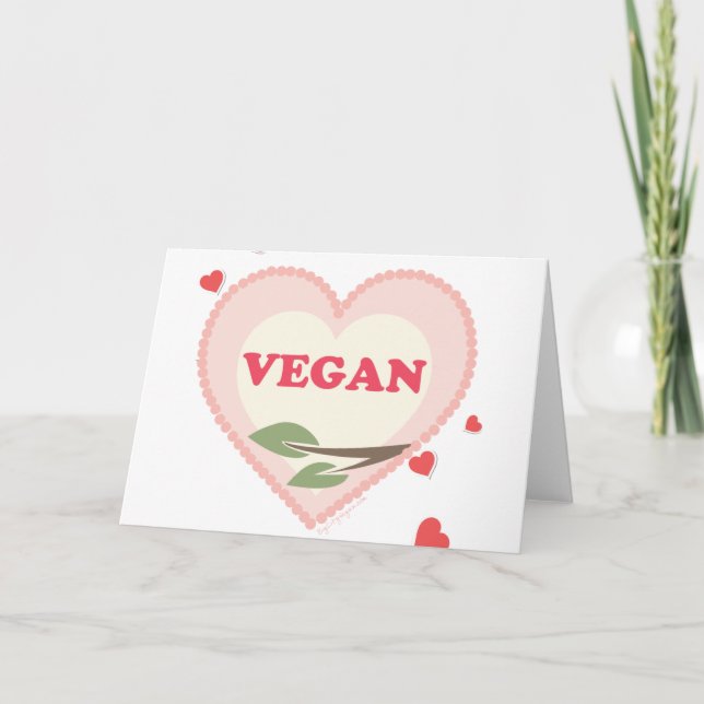 Vegan Valentines day Helgkort (Framsida)