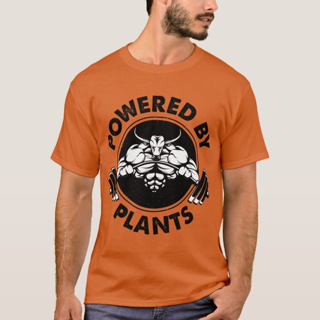 Vegan vän för träning med växtkraft t shirt (Framsida)