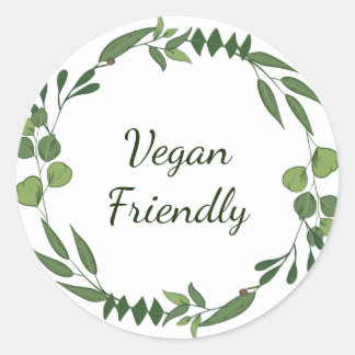 Vegan-vänlig krans runt klistermärke