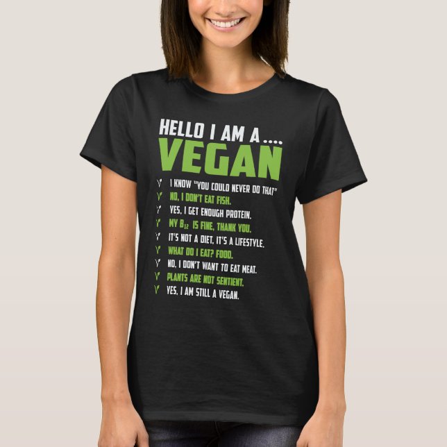 Vegan Vegan  Citat  8 T Shirt (Framsida)