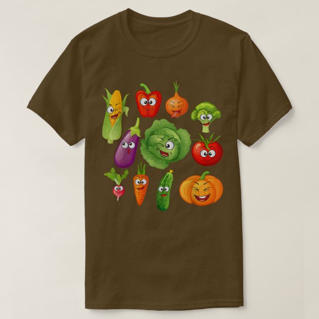 Vegan Vegetables Veggies Vegetarian Veganism T Shirt (Design framsida)