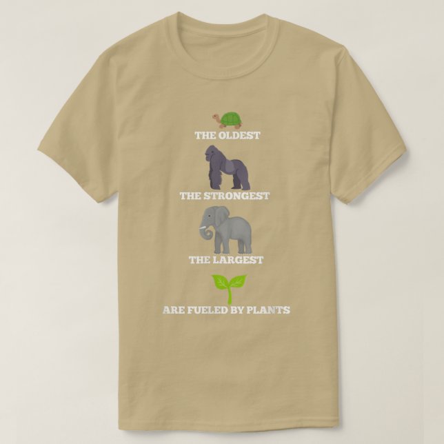 Vegan Vegetarian Äldre starkast Largest Fueled B T Shirt (Design framsida)