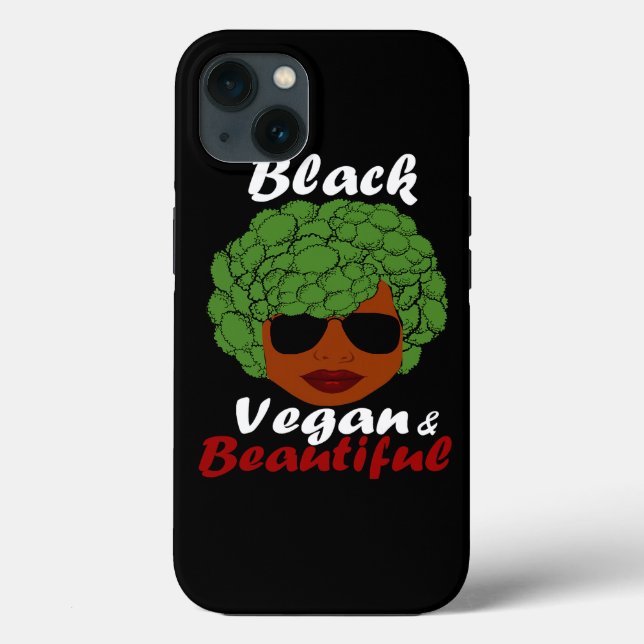 Vegan Vegetarian Black Afro Woman Broccoli Hair (Baksida)