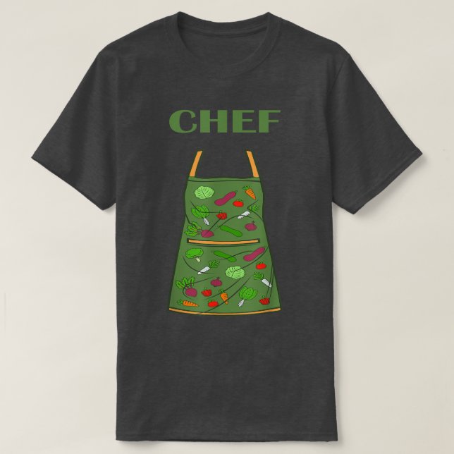 Vegan Vegetarian Cook Chefs Apron Chef T Shirt (Design framsida)