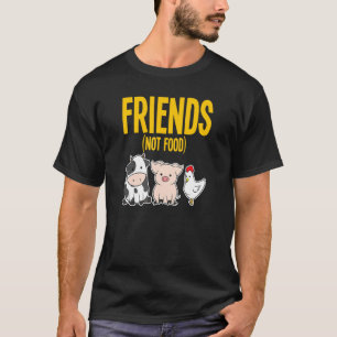 Vegan Vegetarian Food Vegans Friends Cow Gris Chic T Shirt