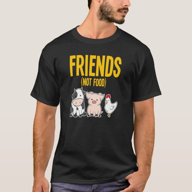 Vegan Vegetarian Food Vegans Friends Cow Gris Chic T Shirt (Framsida)