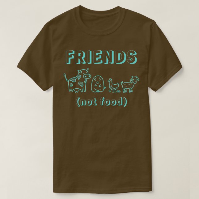 Vegan Vegetarian Food Vegans Friends Cow Pig Chick T Shirt (Design framsida)
