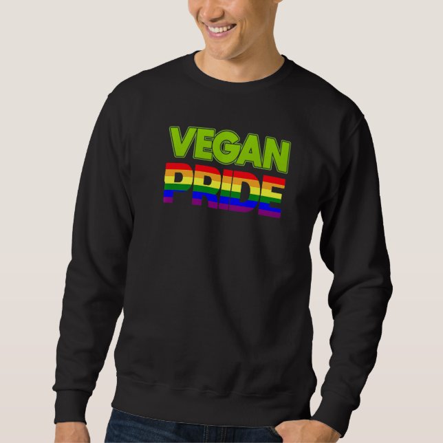 Vegan Vegetarian Food Vegans Plant Based Lgbt Vint Lång Ärmad Tröja (Framsida)