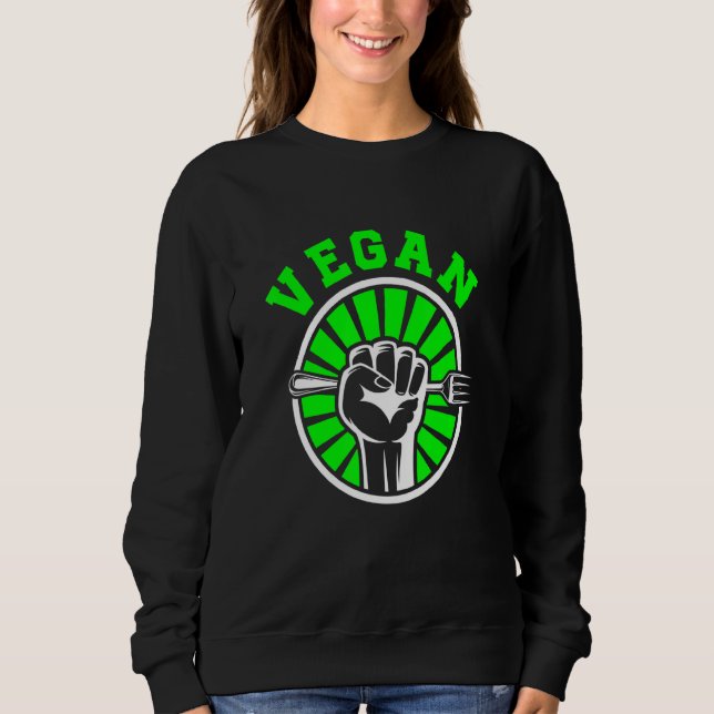 Vegan Vegetarian Food Vegetables Fork Organic Stat T Shirt (Framsida)