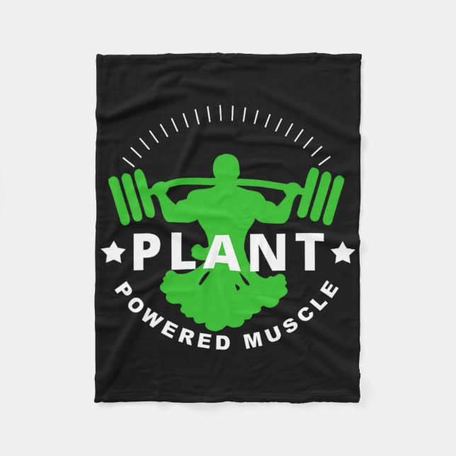 Vegan Vegetarian Plant Broccoli Bodybuilding Hiss Fleecefilt (Framsidan)