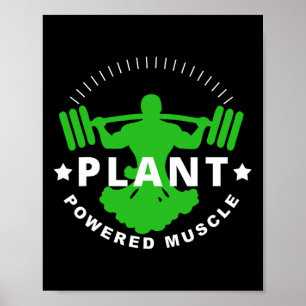 Vegan Vegetarian Plant Broccoli Bodybuilding Hiss Poster