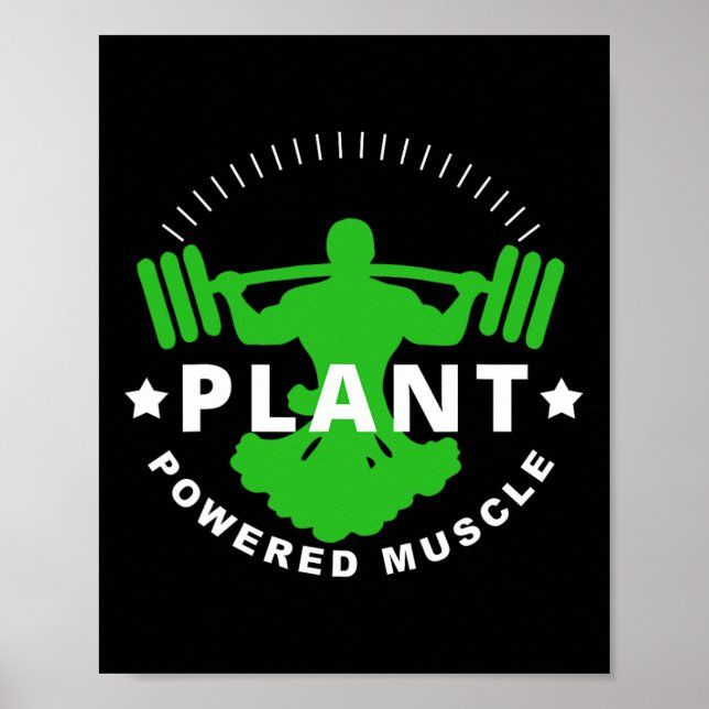 Vegan Vegetarian Plant Broccoli Bodybuilding Hiss Poster (Framsidan)