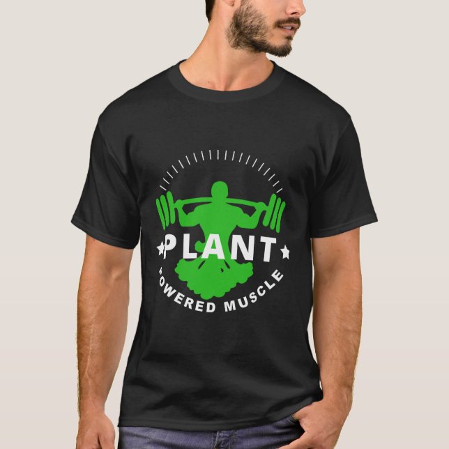 Vegan Vegetarian Plant Broccoli Bodybuilding Hiss T Shirt (Framsida)