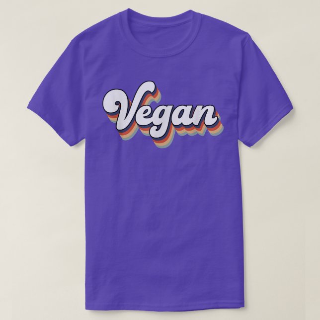 Vegan Vegetarian Retro Stil T Shirt (Design framsida)