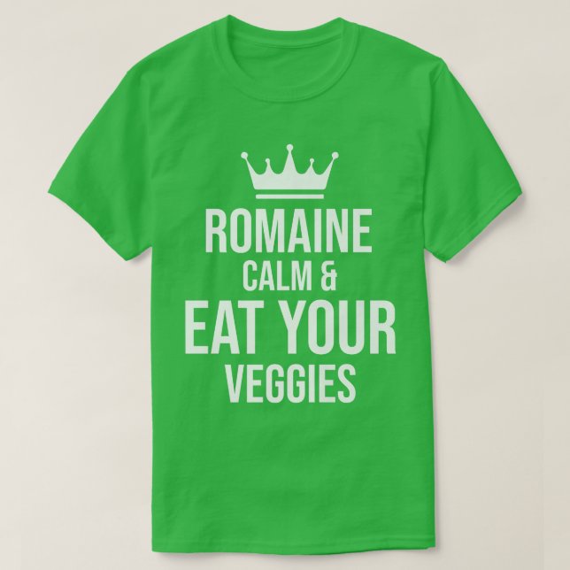 Vegan Vegetarian  Romaine Lugn Pun 1714 T Shirt (Design framsida)