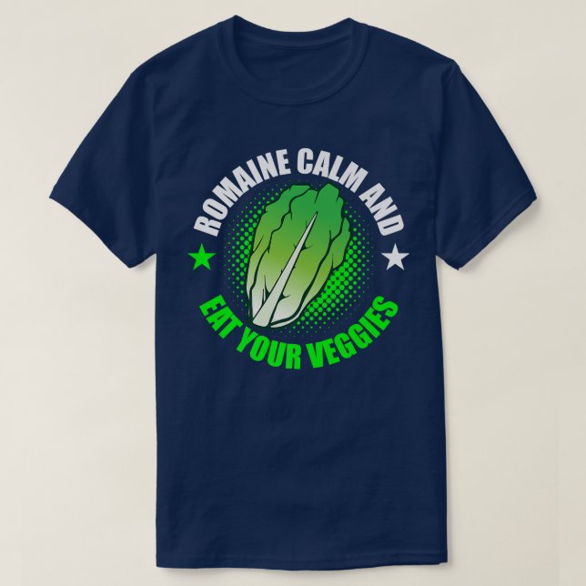 Vegan Vegetarian  Romaine Lugn Pun 1719 T Shirt (Design framsida)