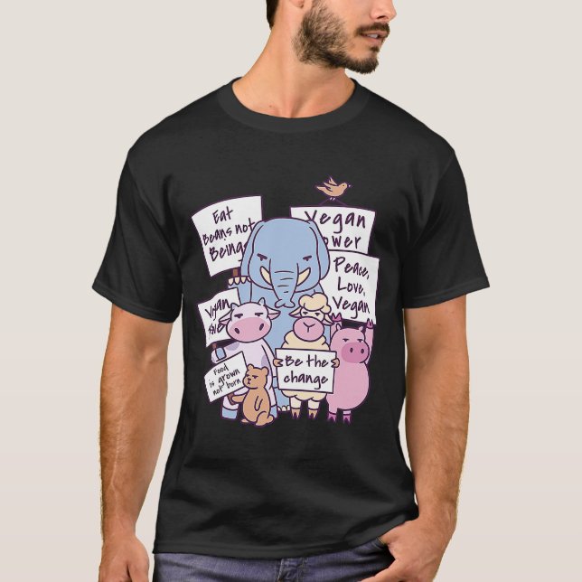 Vegan vegetarian tunna vegan säger: t shirt (Framsida)