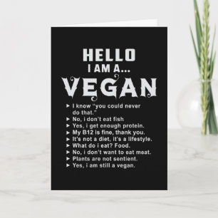 Vegan Vegetarian Vegetables Veganism Veggie Gift Kort