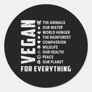 Vegan Vegetarian Vegetables Veggie Veganism Gift Runt Klistermärke