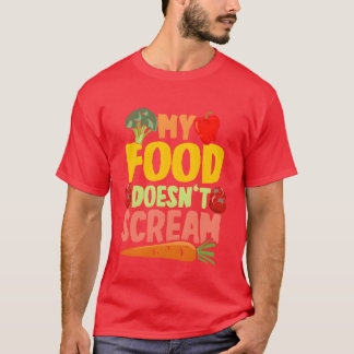 Vegan Vegetarier Min mat skriker inte retro T Shirt