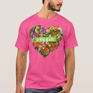 Vegan Veggie Animal Safety Heart Fruits and Vegeta T Shirt