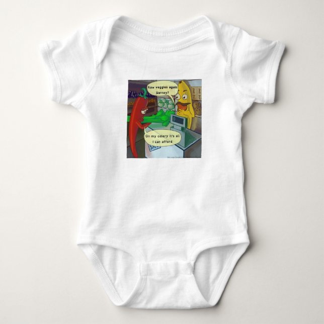 Vegan Veggie Shopping Tecknad Bebis Overall T Shirt (Framsida)