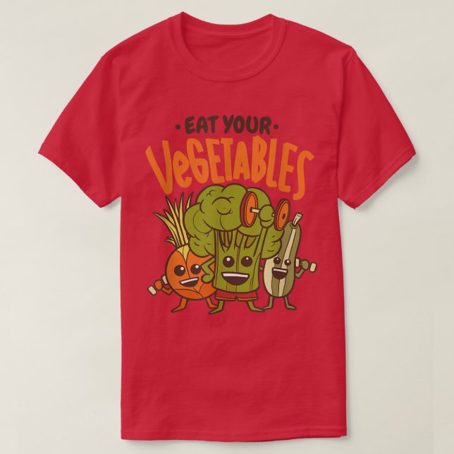 Vegan Veggie Vegetarian Eat Dina grönsaker T Shirt (Design framsida)